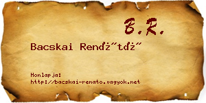 Bacskai Renátó névjegykártya